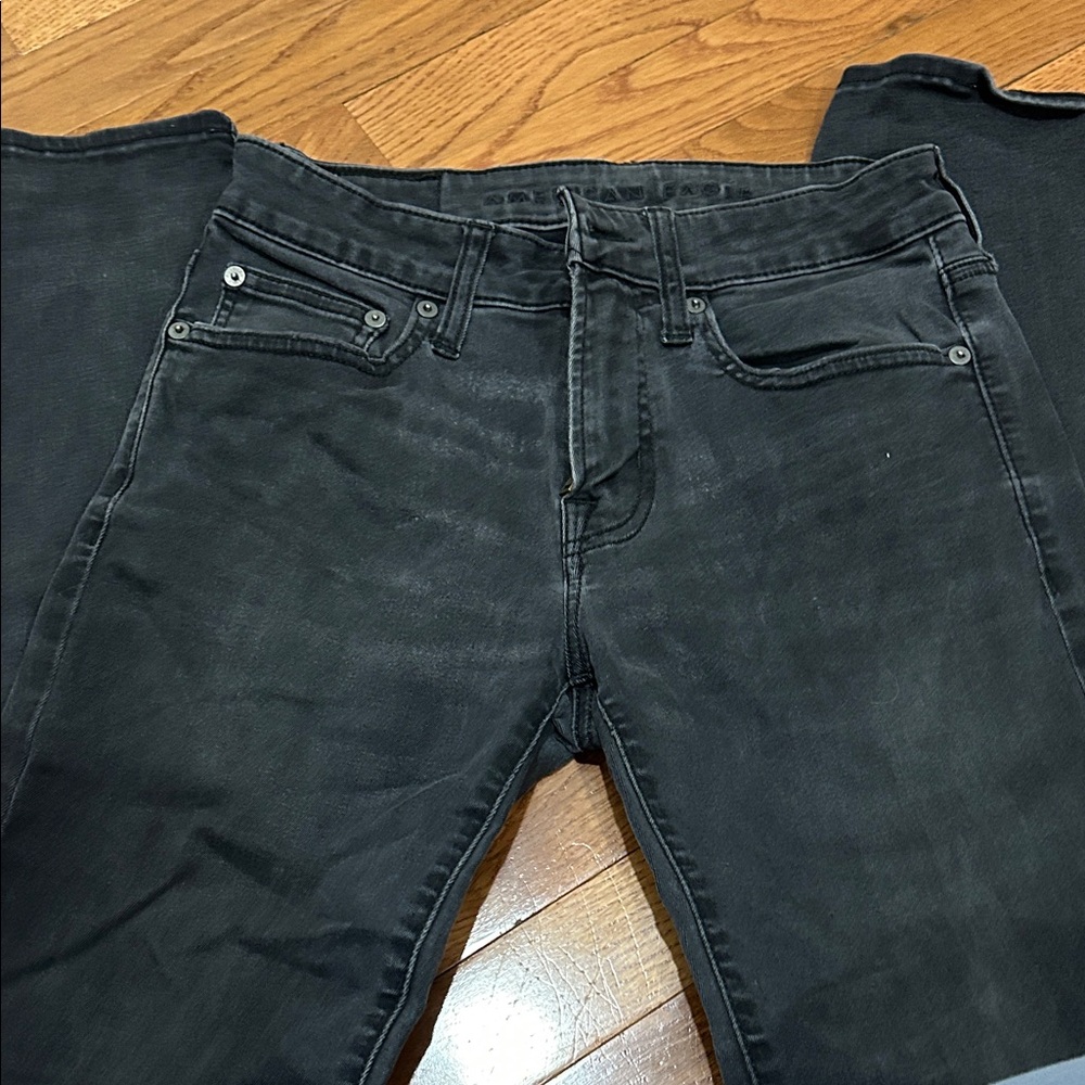 American Eagle Outfitters Men's Black Straight Jeans